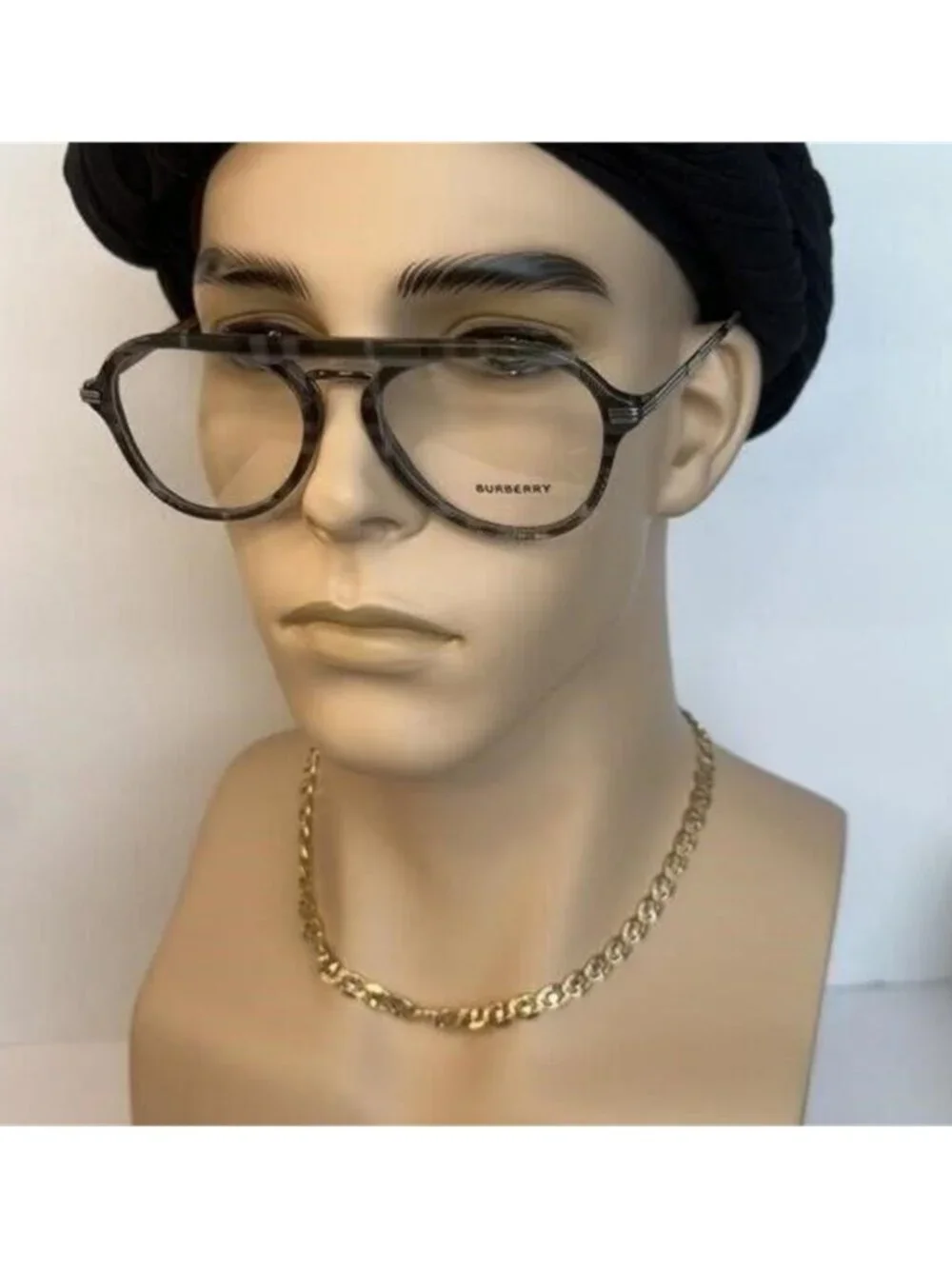 New Authentic EVEGLASSES CHARCOAL CHECK / CLEAR LENS Burberry OBE2377 - Picture 1 of 12